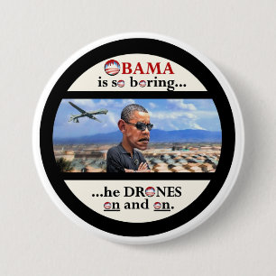 Anti-Obama drone moordenaar Ronde Button 7,6 Cm