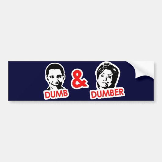 Anti-Obama - Dumb en Dumber Bumpersticker (Voorkant)