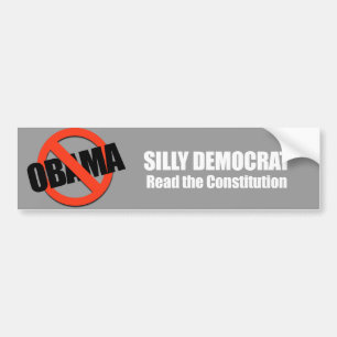 Anti-Obama - gekke-democraat, lees de grondwet Bumpersticker