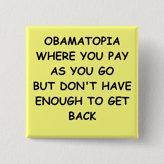 anti-obama grap vierkante button 5,1 cm (Voorkant)