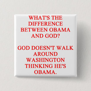 anti - obama grap vierkante button 5,1 cm