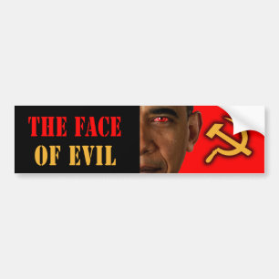 Anti - Obama "het gezicht van het kwaad" Bumpersti Bumpersticker