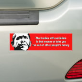 Anti-Obama - Het probleem met het socialisme is: Bumpersticker (Op auto)