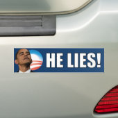 Anti-Obama: Hij woont! Bumpersticker (Op auto)