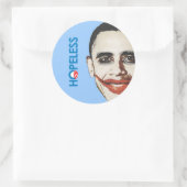 Anti-Obama - HOPELOOS Ronde Sticker (Tas)