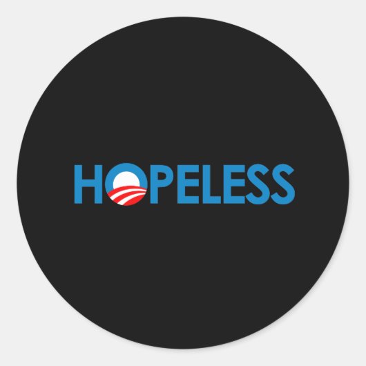 Anti-Obama - HOPELOOS Ronde Sticker (Voorkant)