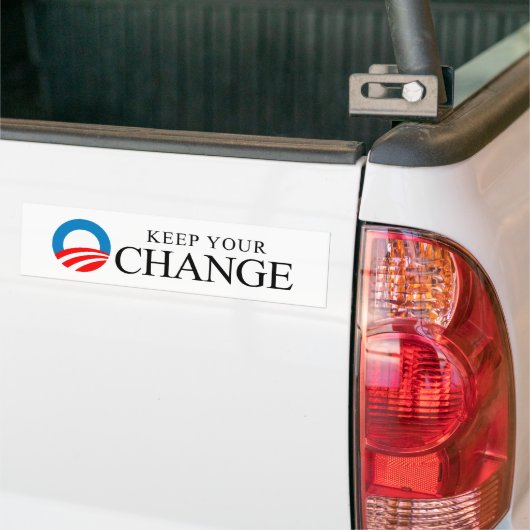 Anti-Obama - Houd uw verandering zwart Bumpersticker (Op Truck)