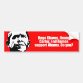 Anti-Obama - hugo chavez en hamas support obama,  Bumpersticker (Voorkant)