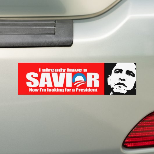 Anti-Obama - Ik heb al een redder. Bumpersticker (Op auto)