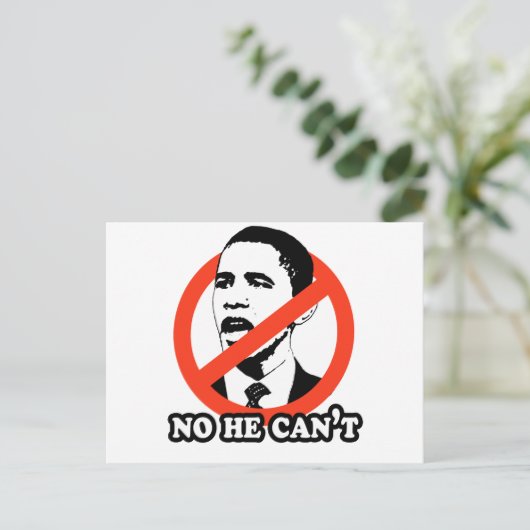 ANTI-OBAMA / NEE DAT HIJ NIET KAN VERZENDEN BRIEFKAART (Staand voorkant)