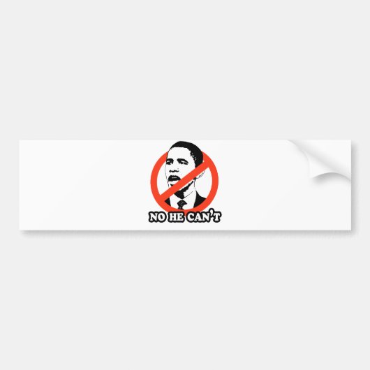 ANTI-OBAMA / NEE DAT HIJ NIET KAN VERZENDEN BUMPERSTICKER (Voorkant)