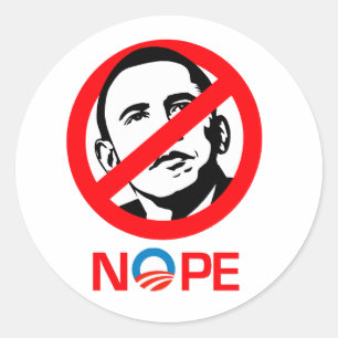 Anti-Obama - Nee Ronde Sticker