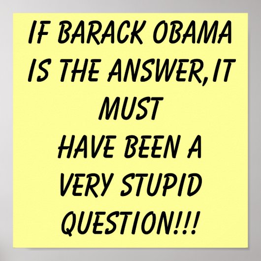 ANTI OBAMA-POSTER POSTER (Voorkant)