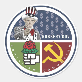 Anti-Obama - ROBBERY.GOV Ronde Sticker