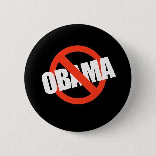 ANTI-OBAMA RONDE BUTTON 5,7 CM (Voorkant)