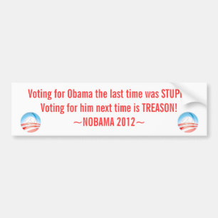 Anti Obama Sticker, NOBAMA 2012, Bumpersticker