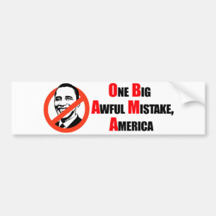 Anti-Obama T-shirt - Een grote verschrikkelijke mi Bumpersticker