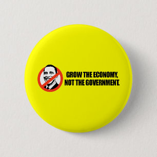 Anti-Obama T-shirt - Groei de economie Ronde Button 5,7 Cm
