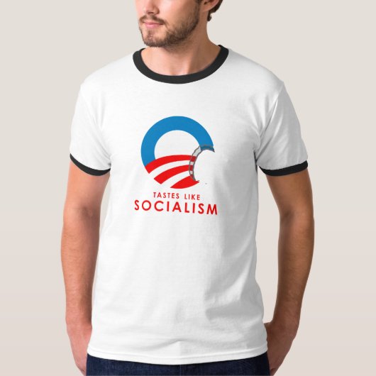 Anti-Obama - Tastes als het socialisme T-SHIRT (Voorkant)