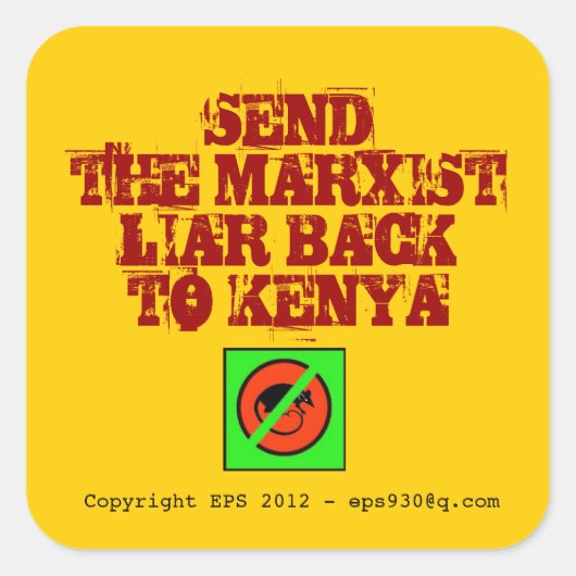 Anti Obama Vierkante Sticker (Voorkant)