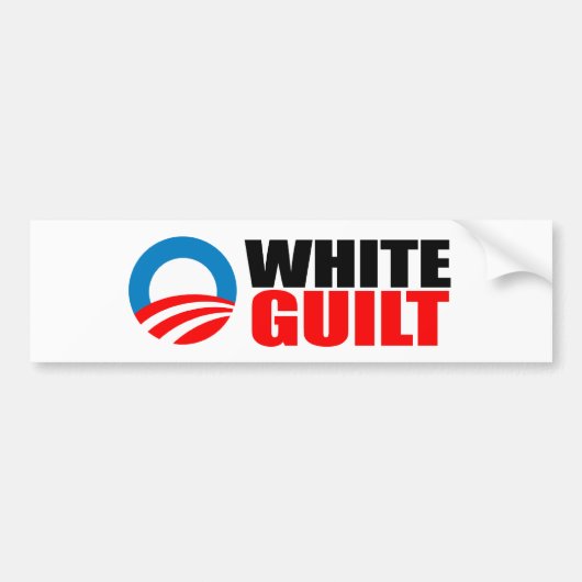 Anti-Obama - WHITE GUILT Bumpersticker (Voorkant)