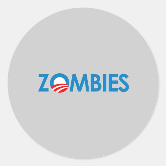 Anti-Obama - Zombies Ronde Sticker (Voorkant)