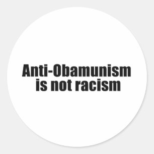 Anti-Obamunisme is geen racisme Ronde Sticker