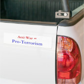 Anti-oorlog = terrorisme bumpersticker (Op Truck)
