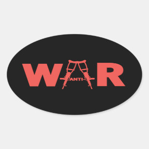 Anti-oorlogsmoorstellen Ovale Sticker