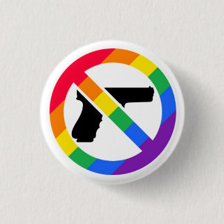 Anti-Pistool LGBT Rainbow Pin Ronde Button 3,2 Cm