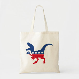 Anti-politiek patriottische T-Rex Tote Bag
