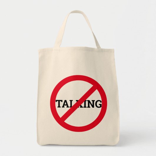 Anti praten tote bag (Voorkant)