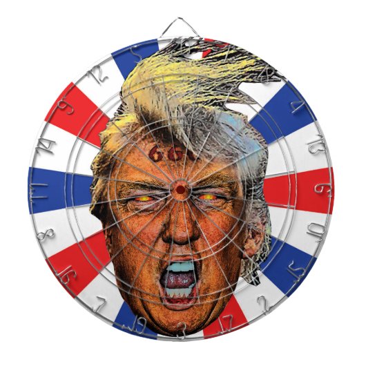Anti-President Trump Big Mouth Devil Dartbord (Voorkant)