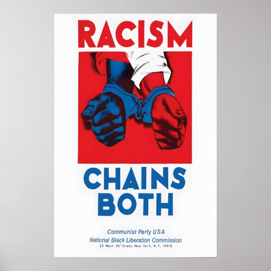 Anti-Racism Poster Racism Chains Both - Communist (Voorkant)
