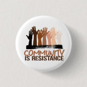 Anti-racisme Gemeenschap is verzet Ronde Button 3,2 Cm (Voorkant)