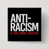 Anti-racisme is het absolute minimum Rechthoekige  Vierkante Button 5,1 Cm (Voorkant)