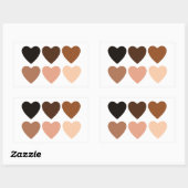 Anti-racisme skintone harten rechthoekige sticker (Vel)