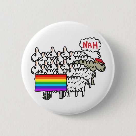 Anti-regenboogschapen Ronde Button 5,7 Cm (Voorkant)