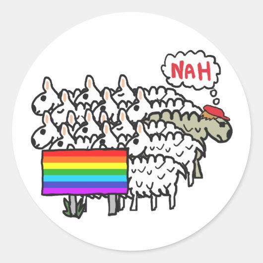 Anti-regenboogschapen Ronde Sticker (Voorkant)