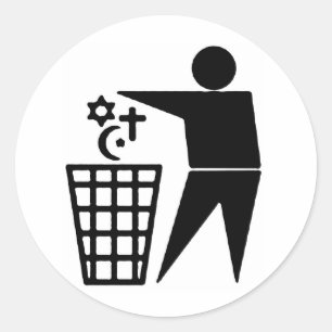 Anti-religieuze ticker ronde sticker
