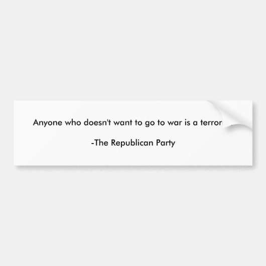 Anti-republikeinse bumpersticker (Voorkant)