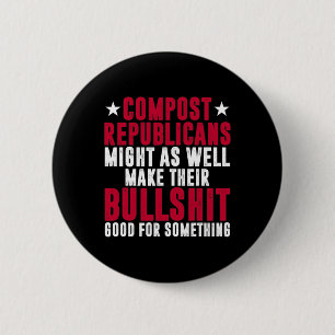 Anti Republikeinse Stem Democraat Compost Republik Ronde Button 5,7 Cm