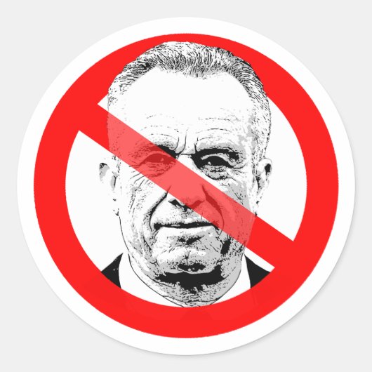Anti RFK Jr. doorgestreept gezicht Ronde Sticker (Voorkant)