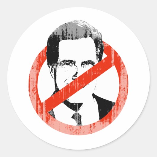 Anti Romney Faded.png Ronde Sticker (Voorkant)