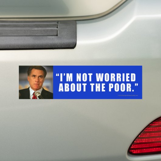 Anti-Romney sticker Poor (Op auto)