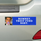 Anti-Romney sticker Trust Fund Baby (Op auto)