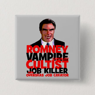 anti Romney Vierkante Button 5,1 Cm