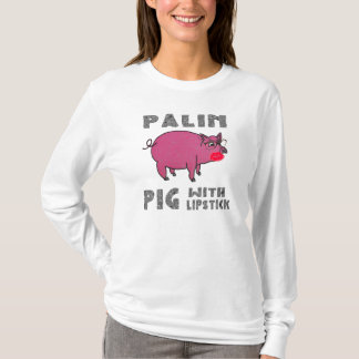 Anti Sarah Palin Grappige Varken met Lippenstift H T-shirt