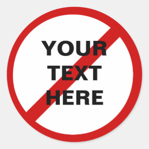 Anti-Sjabloon Cirkel met Slash Ronde Sticker