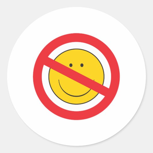 Anti-Smiley Face Ronde Sticker (Voorkant)